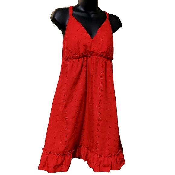 🗺️ Believe Petite Size 10P Pioneer Dress Sundress, Eyelet Fabric, Lined Vintage - Picture 4 of 13